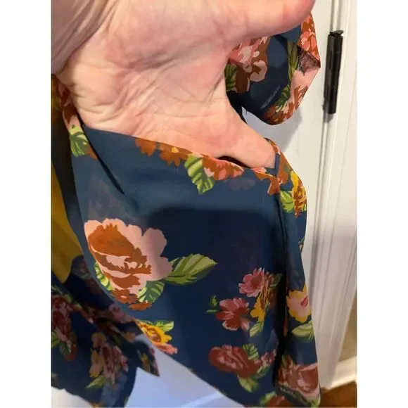 Matilda Jane Blue and Mustard Set Kimono and Tank top size L